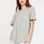 Loose fit short sleeve knit top